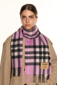 A beige cashmere scarf elegantly displayed in a premium gift box.